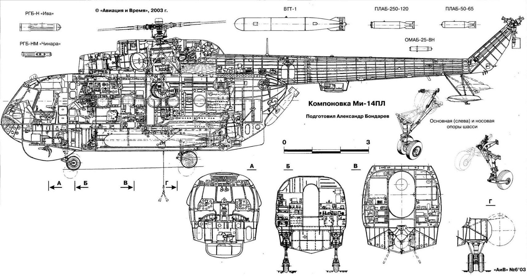 22.Компоновка Ми-14ПЛ. Схема. - Российская авиация